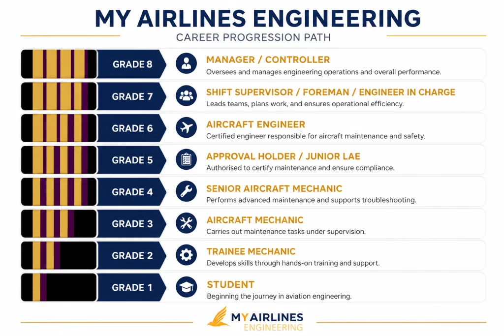 Aircraft Engineer Epaulettes and grades.